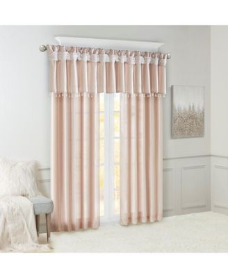 Emilia Twist Tab Lined Window Curtain Panel, Single Curtain with Privacy Lining for Bedroom and Living Room, 108 inch length Single Curtain, Width 50 length 108 inches, Pewter Window Panel