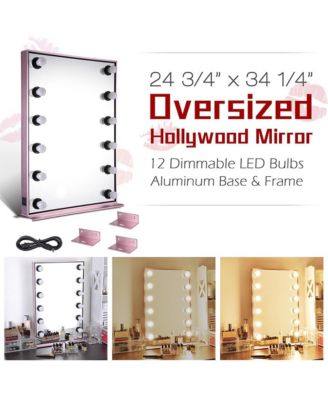Lighted Hollywood Vanity Mirror 12pcs Dimmable LED Tabletop Wall Mount Makeup