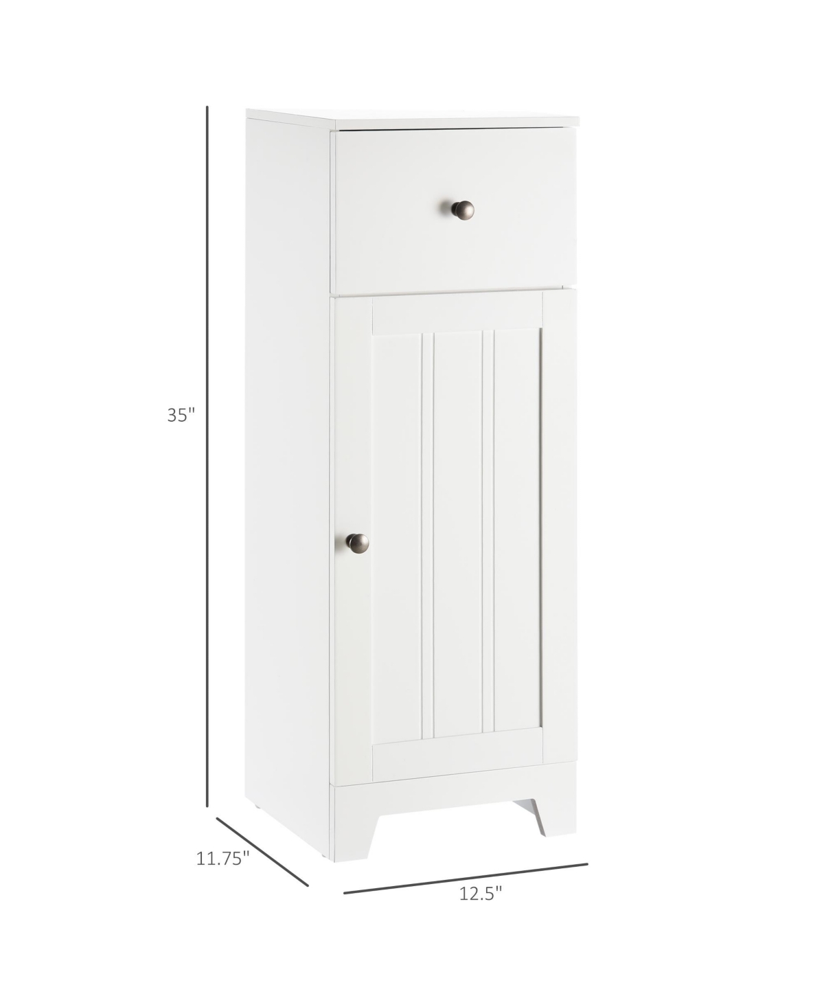 Kleankin Short Bathroom Storage Cabinet, Cabinet Organizer with 1 Drawer and Adjustable Shelf for Living Room,- White