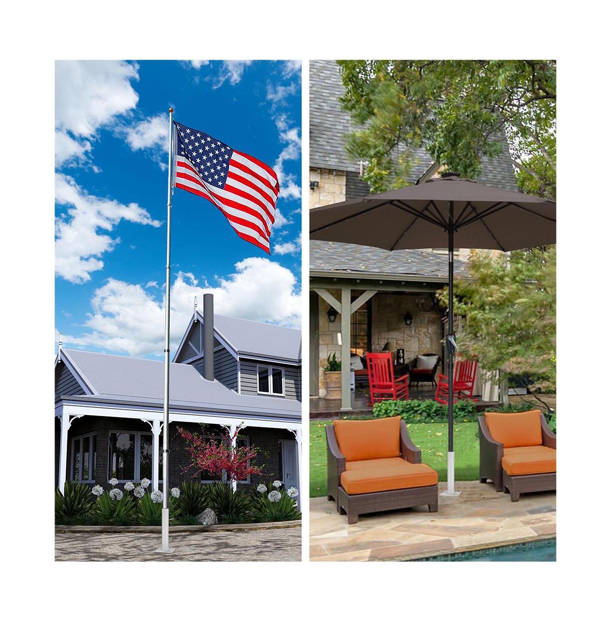 Yescom Flagpole Base Dock Deck Mount Windsock Base Umbrella Stand Yard Outdoor