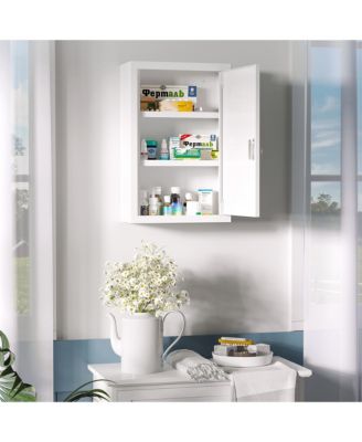 Wall Medicine Cabinet with Lock, Lockable Wall Cabinet,