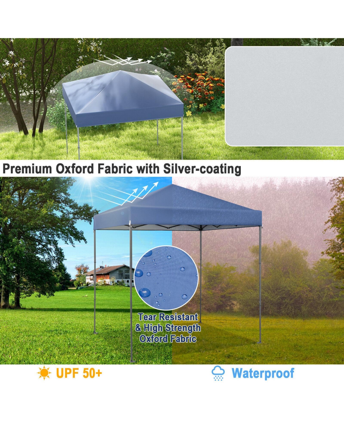 Slickblue 6.6 x 6.6 Feet Outdoor Pop-up Canopy Tent with Upf 50+ Sun Protection