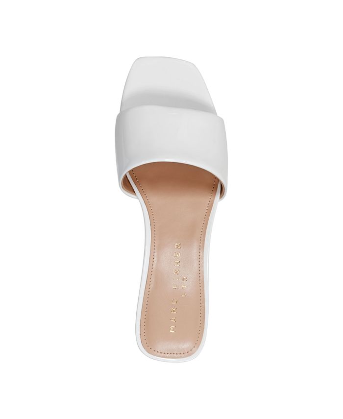 MARC FISHER Womens Gold Padded Marcelo Square Toe Slip On Dress Heeled M main image 1