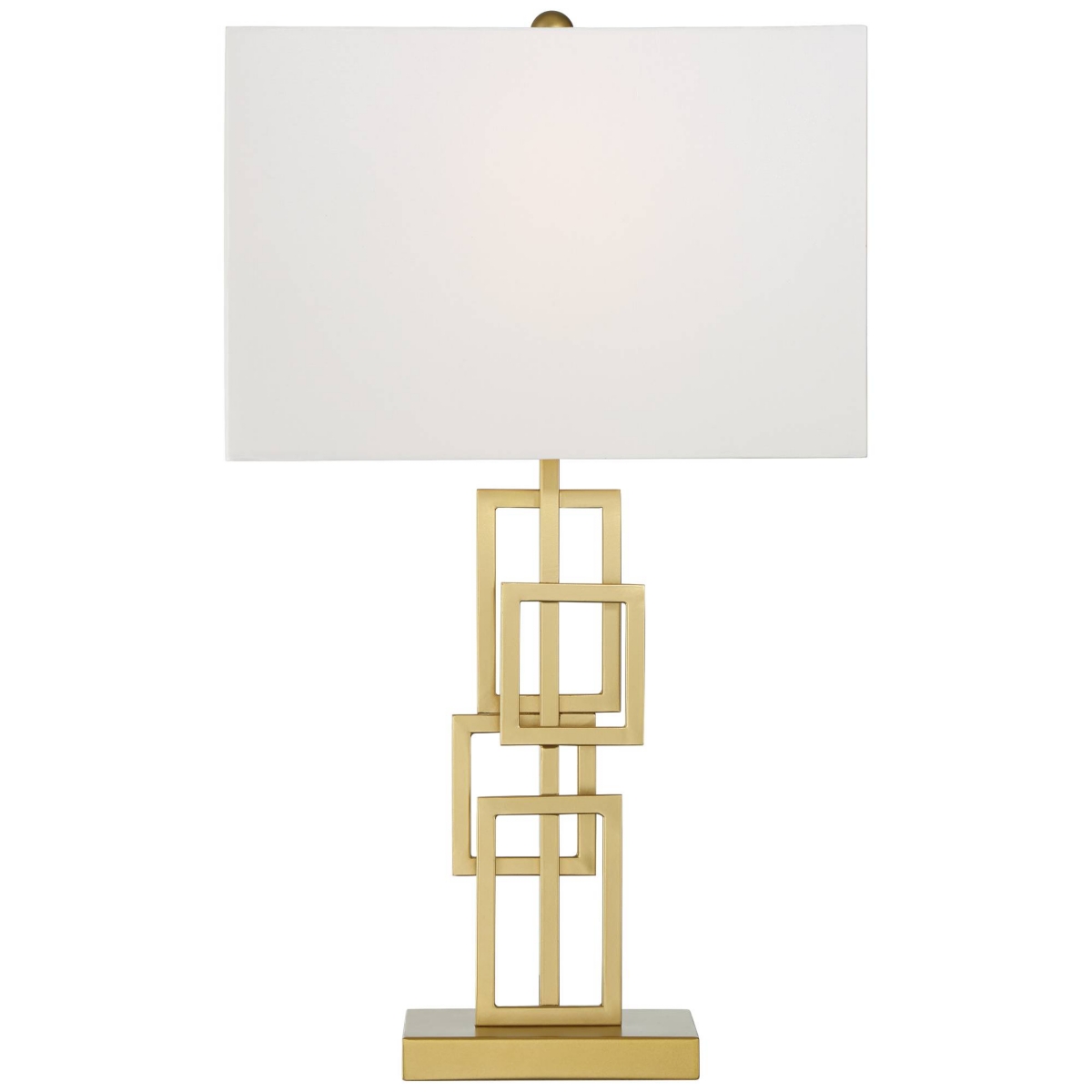 360 Lighting Golden Mid Century Modern Table Lamps Tall Set of 2 BrushedOpen Grid Metal White Rectangular Shade for Bedroom Living Room Hous