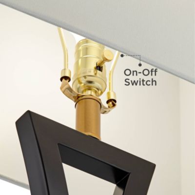 Roxie Modern Table Lamps 31" Tall Set of 2 Black Metal with USB Charging Port White Rectangular Shade for Bedroom Living Room Bedside