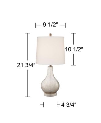 Ledger Modern Accent Table Lamps 21 3/4" High Set of 2 Mercury Glass with USB Charging Port Table Top Dimmers Off-White Shade for Desk