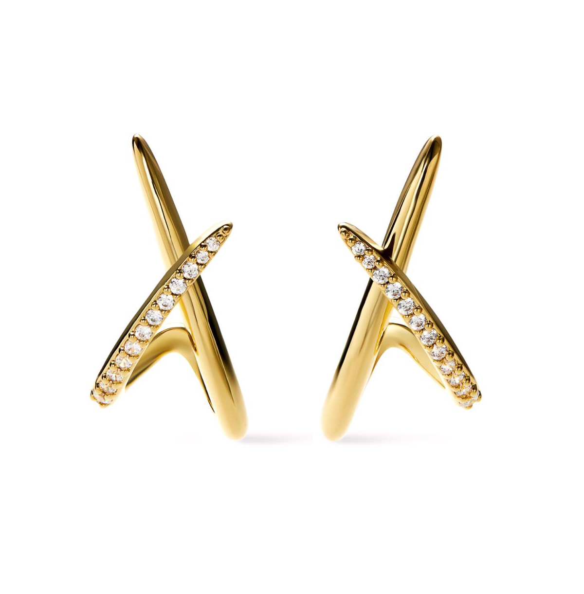 Gold Stud Earrings - Sloane Pave - Gold