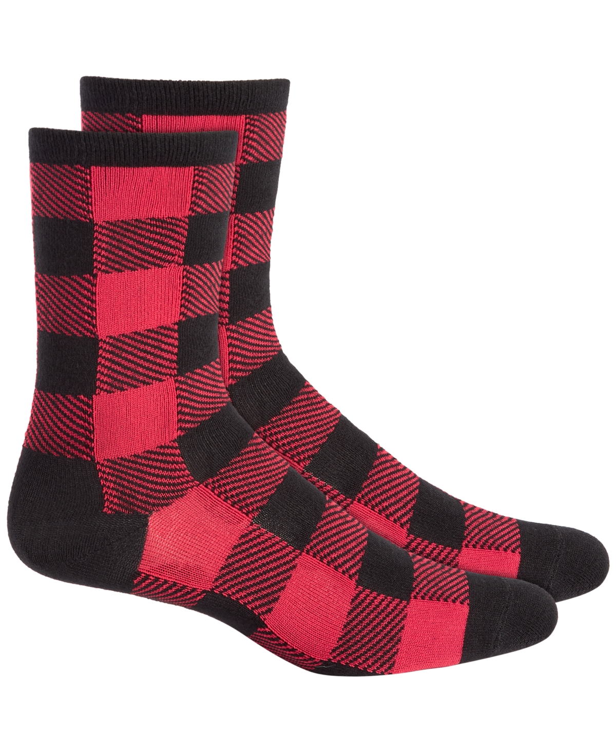 Holiday Lane Women's Holiday Crew Socks, Created For Macy's In Buffalo Check