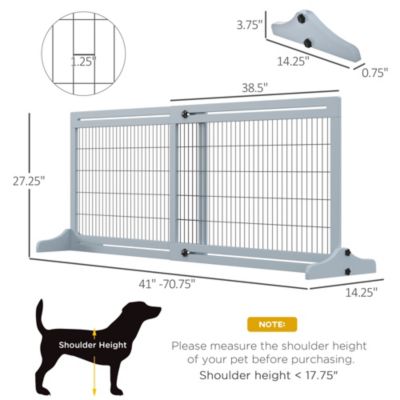 71" Slide-Adjust Freesding Pet Gate for Small Dogs Indoor