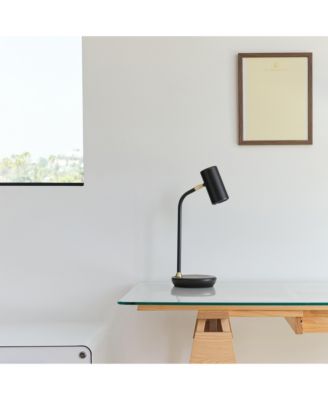 Ezra 16.5" LED Table Lamp with Wireless Charging Pad and Rotating Shade