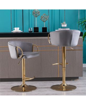 1 PC velvet Chrome Footrest, Adjustable Lifting Bar Stools
