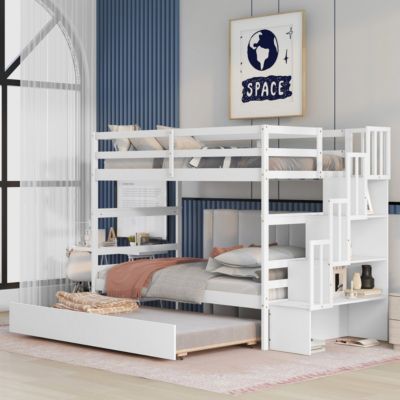 Streamdale Bunk Beds Twin Over Twin Stairway Storage Function