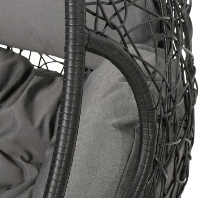 Cozy Wicker Egg Hammock Chair with Removable Cushions