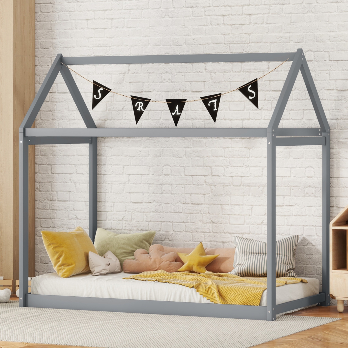 Simplie Fun Twin Size Wooden House Bed