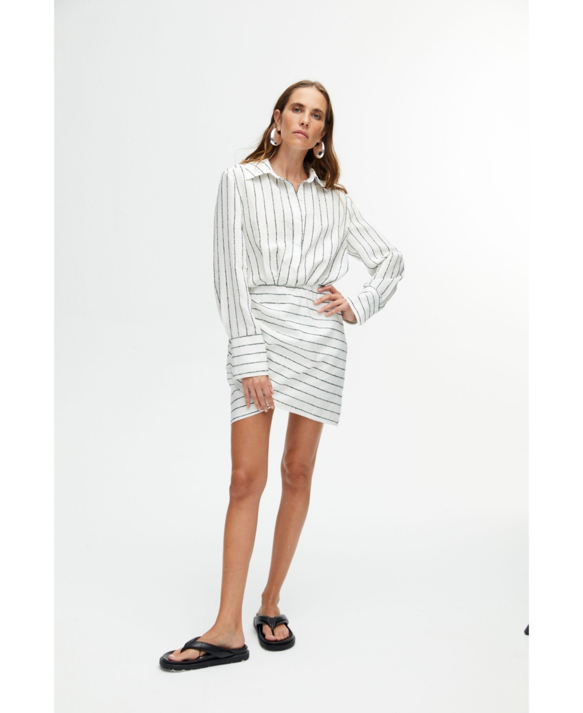 Nocturne Women's Striped Shirt Dress - Multi-colored