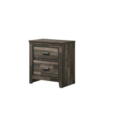 Contemporary Nightstand in Brown Mix Finish with 2 Drawers