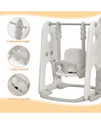 6 in 1 Toddler Slide and Swing Set Climber Playset w/ Ball Games Orange