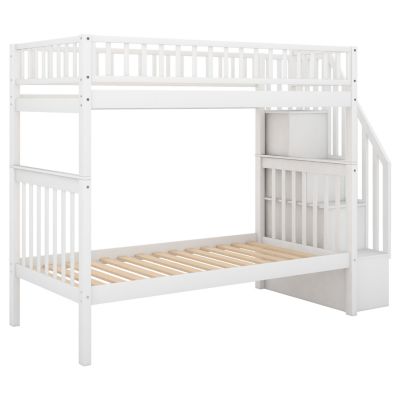 Streamdale Twin Over Twin Bunk Bed With Trundle And Storage