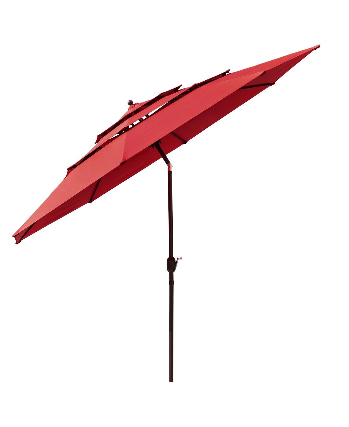 Yescom 3 Tier Patio Umbrella with Crank Handle Push to Tilt Outdoor Yard, Orange