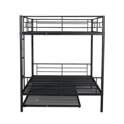  Full Over Full Metal Bunk Bed With Trundle