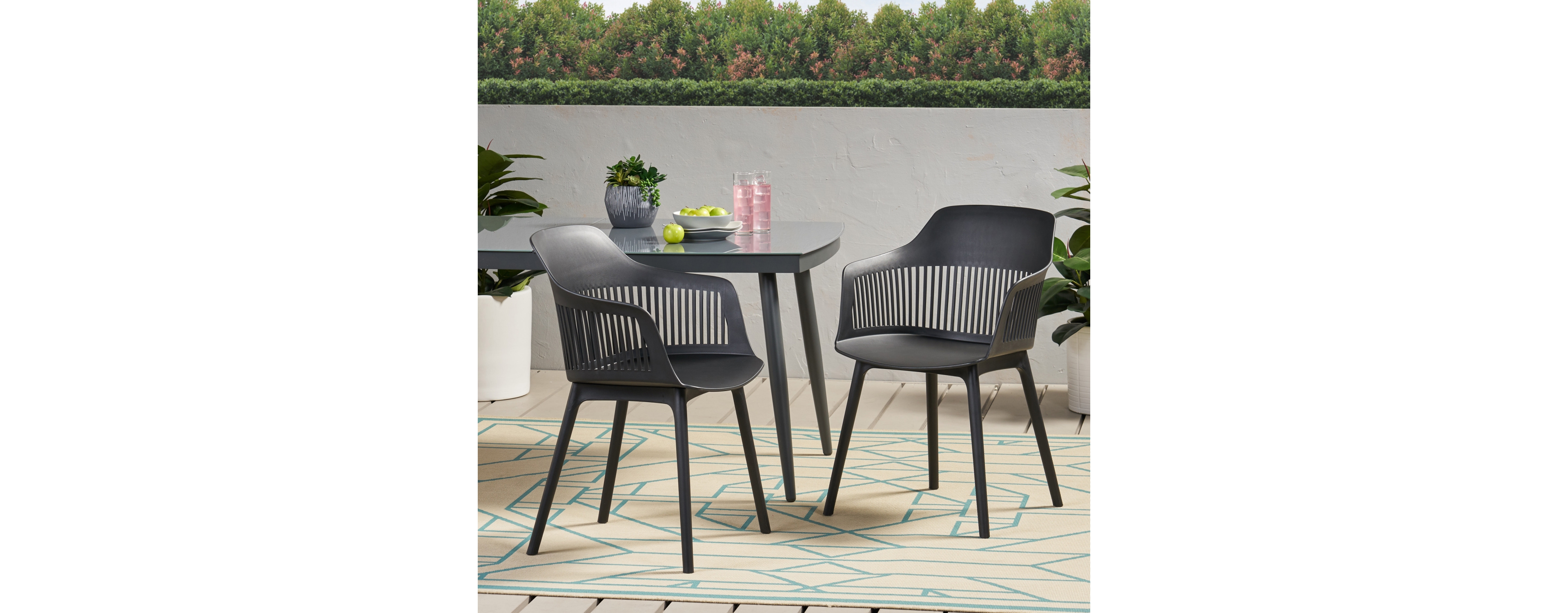 Simplie Fun Durable and Stylish Plastic Outdoor Chair Set with Modern Vibe