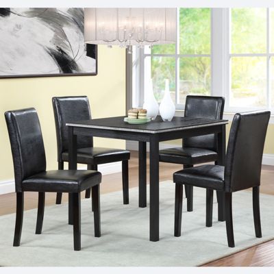  Contemporary Elegance Wooden Dining Table and Upholstered Chairs