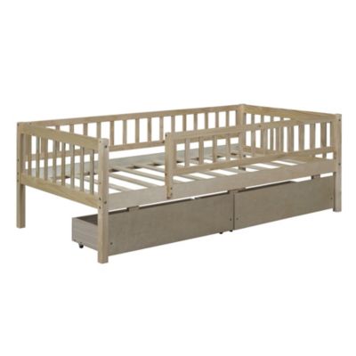Twin Size Daybed Wood Bed With Two Drawers