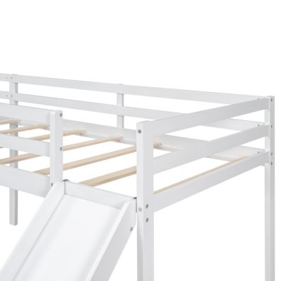 Streamdale L-Shaped Twin Size Loft Bed With Ladder And Slide