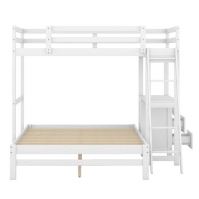 Streamdale Twin Over Full Bunk Bed With Built-In Desk And Three Drawers
