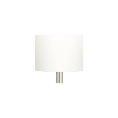 Mid Century Modern Floor Lamp 62" Tall Brushed Steel Droplet Cotton Cylinder Shade for Living Room Bedroom Office