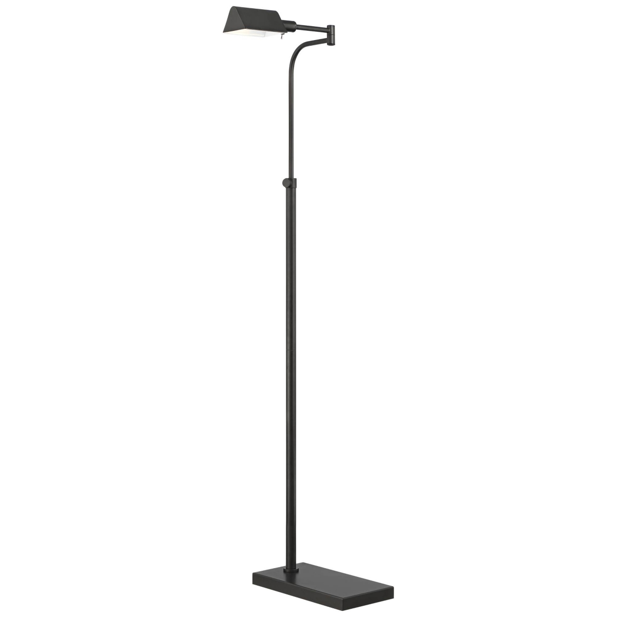Possini Euro Design Keegan Traditional Pharmacy Floor Lamp Standing Tall Dark BronzeAdjustable Swing Arm Metal Tent Shade Decor for Living