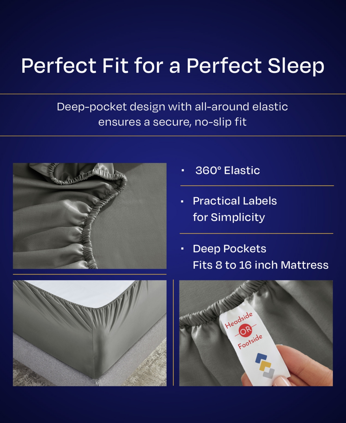 California Design Den Luxury 1000 Thread Count Sheets Size Set - 100% Cotton Sateen - Soft, Thick & Deep Pocket