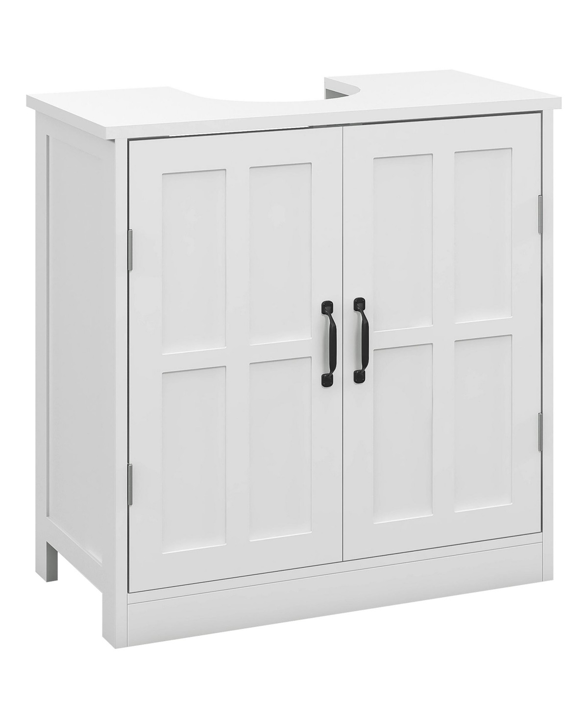 Bathroom Sink Cabinet, Pedestal Sink Cabinet with Adjustable Shelf, White - White