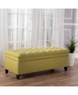 Streamdale JULIANA FABRIC STORAGE OTTOMAN Green, 50" x 20.5" x 18.2