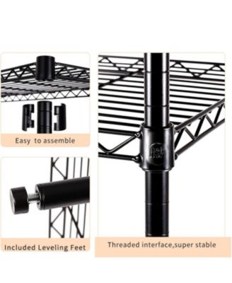 4-Tier Steel Kitchen Storage Shelf Storage Pantry Organizer in Black