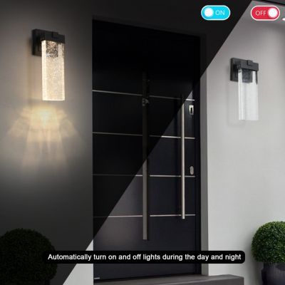 2-Pack Outdoor Transparent LED Crystal Wall Lamp