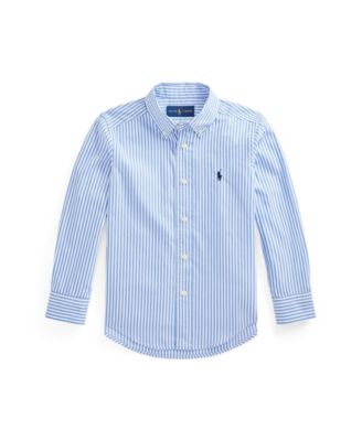 Toddler and Little Boys Striped Cotton Poplin Shirt