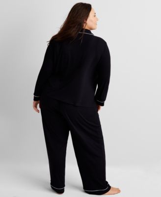 Women's 2-Pc. Packaged Ribbed Notched-Collar Pajamas Set XS-3X, Created for Macy's
