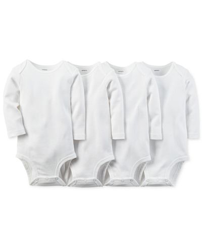 Carter's Baby Boys' or Baby Girls' 4-Pack Solid Bodysuits
