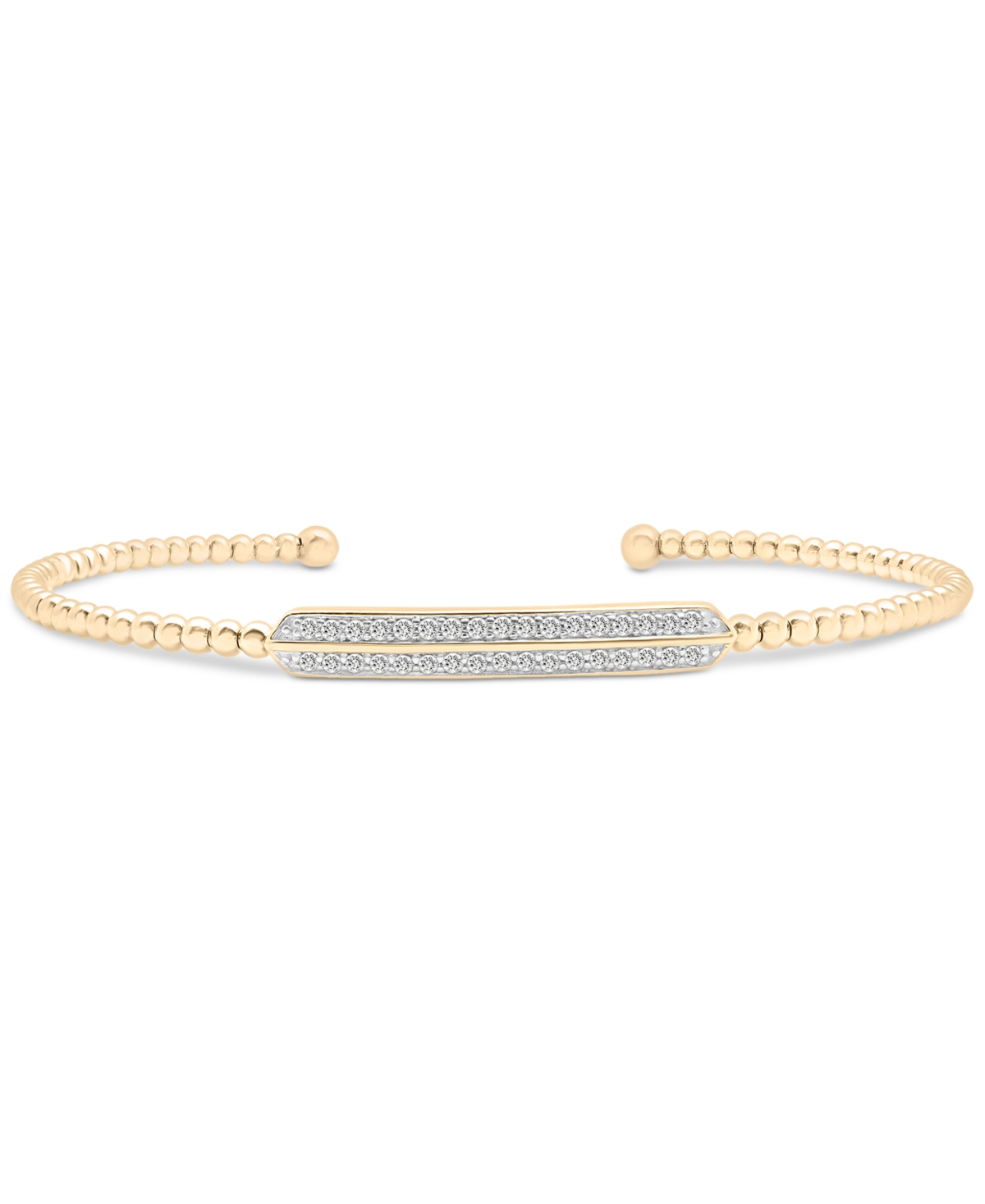 Diamond Bar Cuff Bangle Bracelet (1/5 ct. t.w.) in 14k Gold-Plated Sterling Silver, Created for Macy's - Gold-Plated Sterling Silver