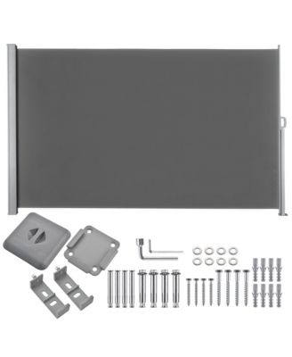 119x71 In Outdoor Retractable Side Awning Folding Privacy Screen Divider Garden