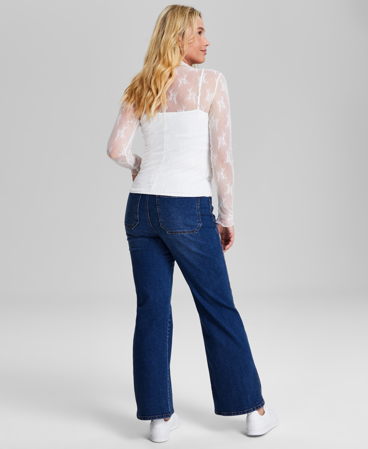 And Now This Women's Floral-Lace Mock-Neck Top, Created for Macy's