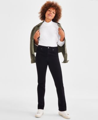 Women's Straight-Leg High Rise Twill Pants, 2-28W, Created for Macy's