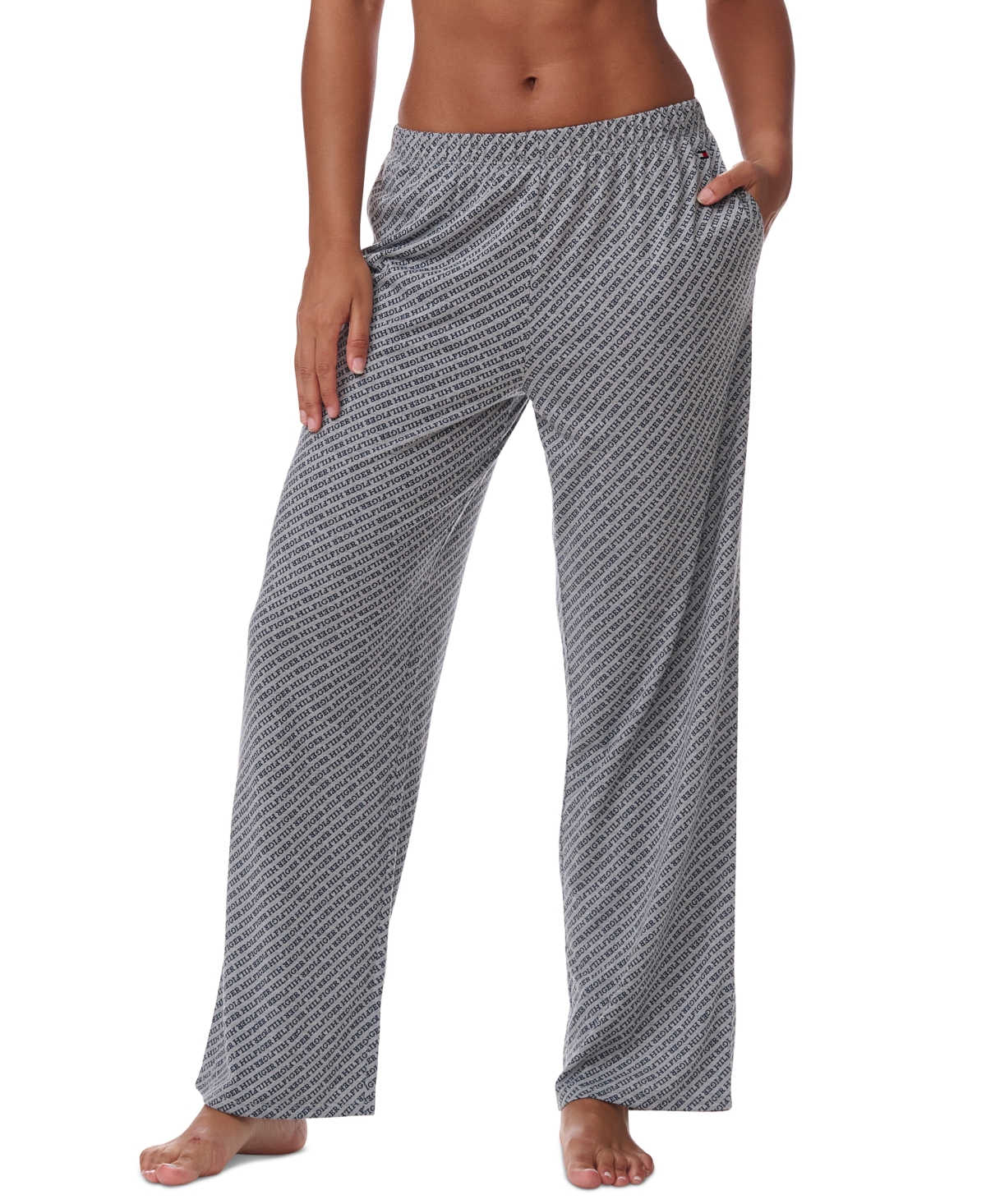 Tommy Hilfiger Women's Elastic-waist Pajama Pants In Diagonal