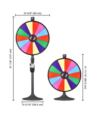 24" Dual Use Prize Wheel Tabletop or Floor Stand Spinning Wheel Carnival Game Tradeshow