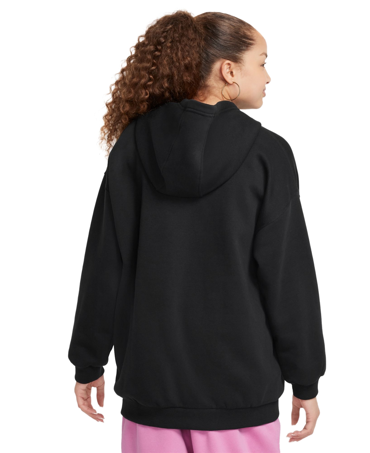 Nike Club Big Kid Girls Long Sleeve Fleece Active Hoodie In Black