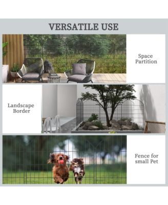 4-Panel Decorative Garden Fence with Interlocking Design