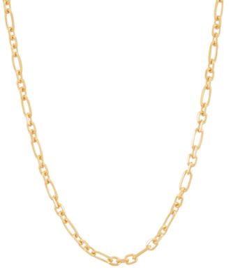Macy's - Square Cable Figaro Link Chain Necklace in 18k Gold-Plated Sterling Silver, 18"