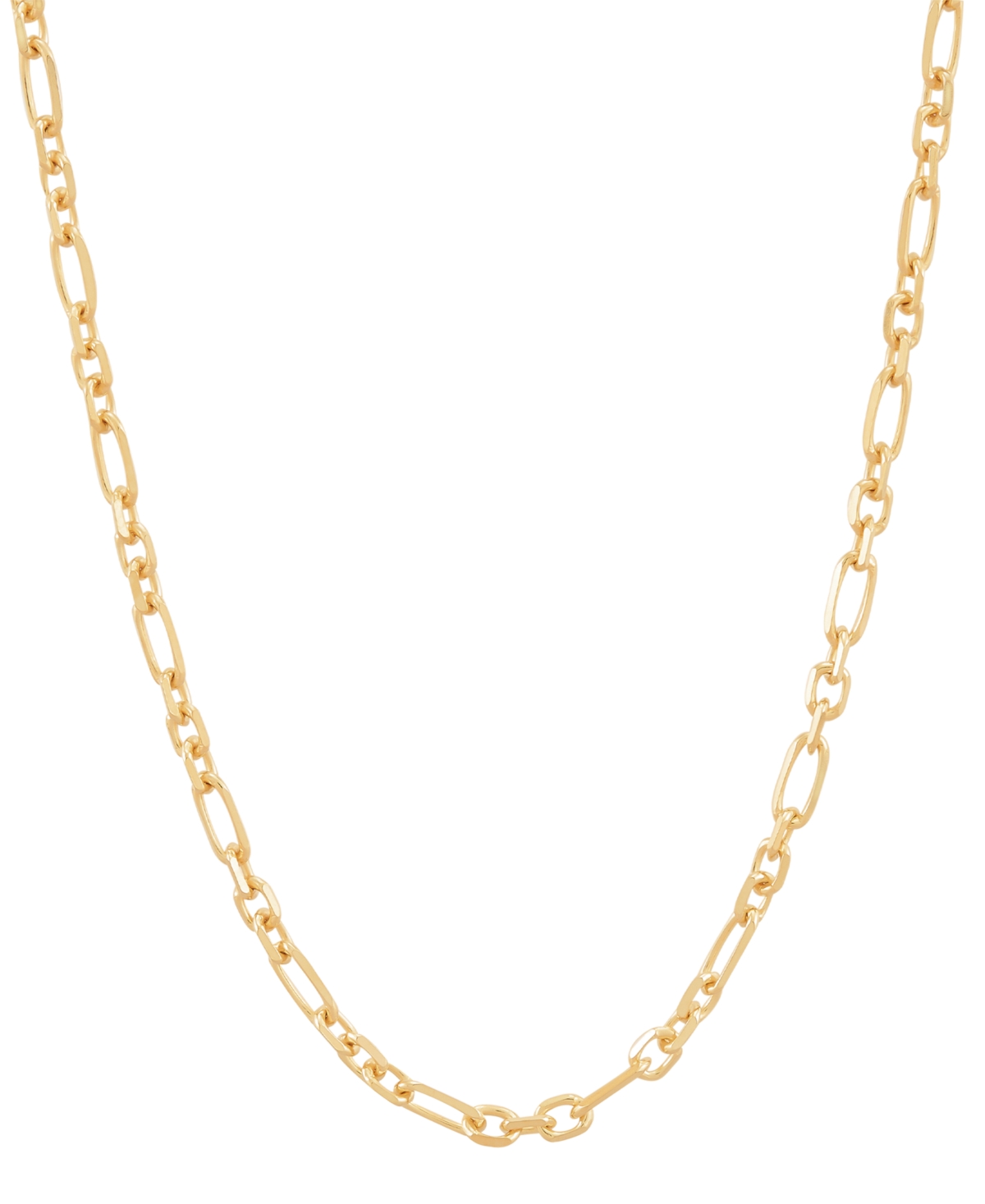 Square Cable Figaro Link Chain Necklace in 18k Gold-Plated Sterling Silver, 18" - Gold Over Silver