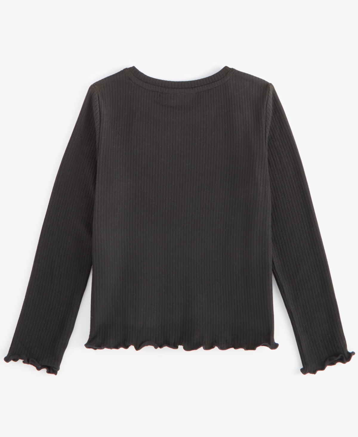 Epic Threads Toddler Girls Solid Ribbed Lettuce-Hem Top, Created for Macy's
